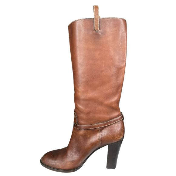Gucci Interlocking GG Brown Leather Riding Boots Size 40 US 10 *Read Description - Picture 2 of 15